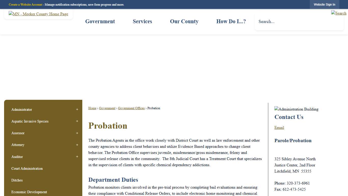 Probation Meeker County, MN - Official Website