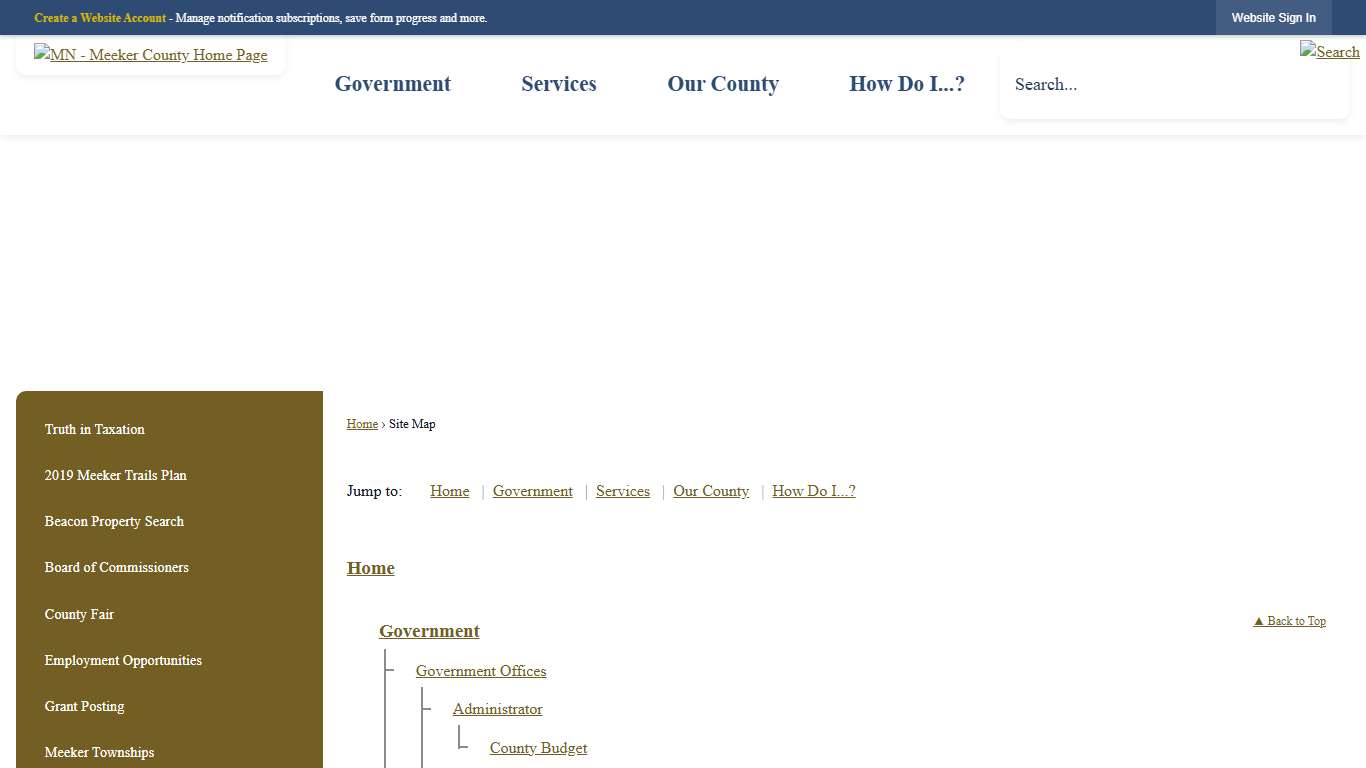 Site Map • Meeker County, MN • CivicEngage