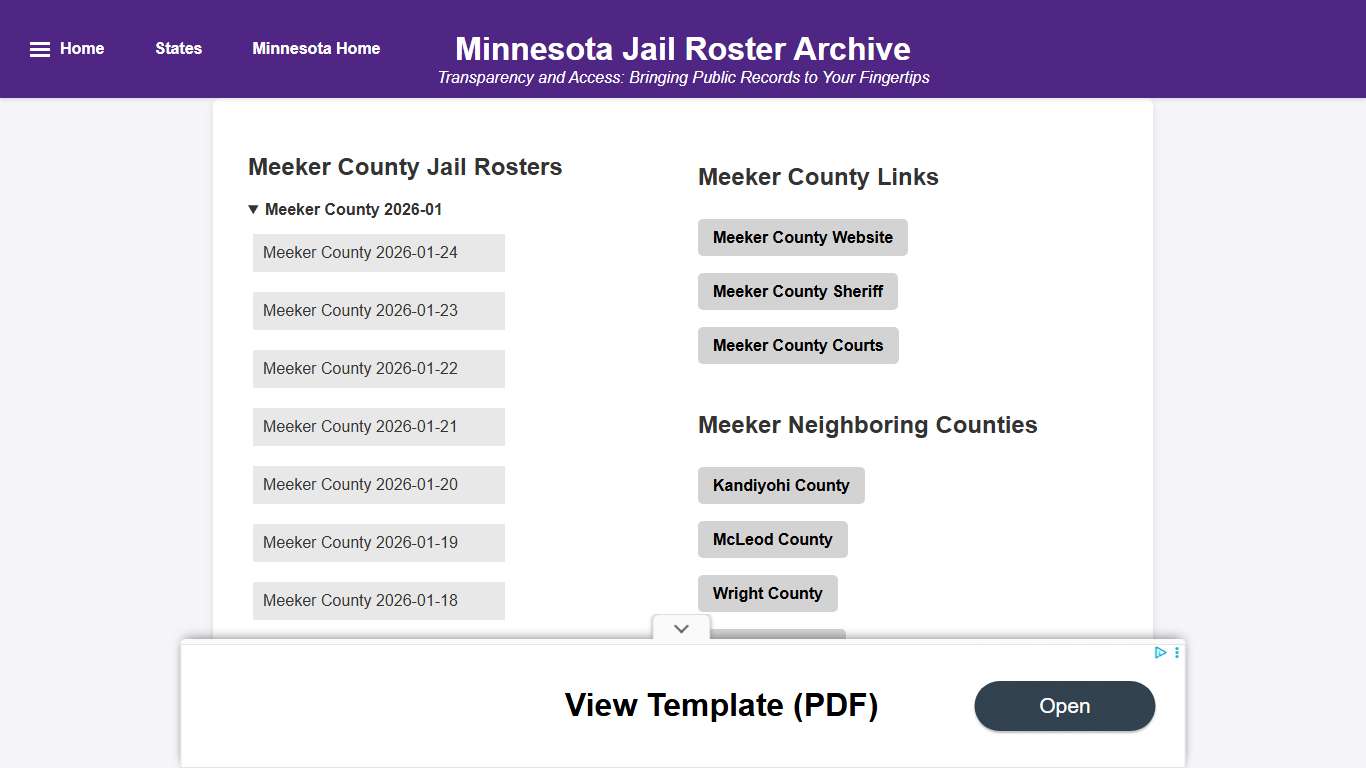 Meeker County - Minnesota Jail Rosters